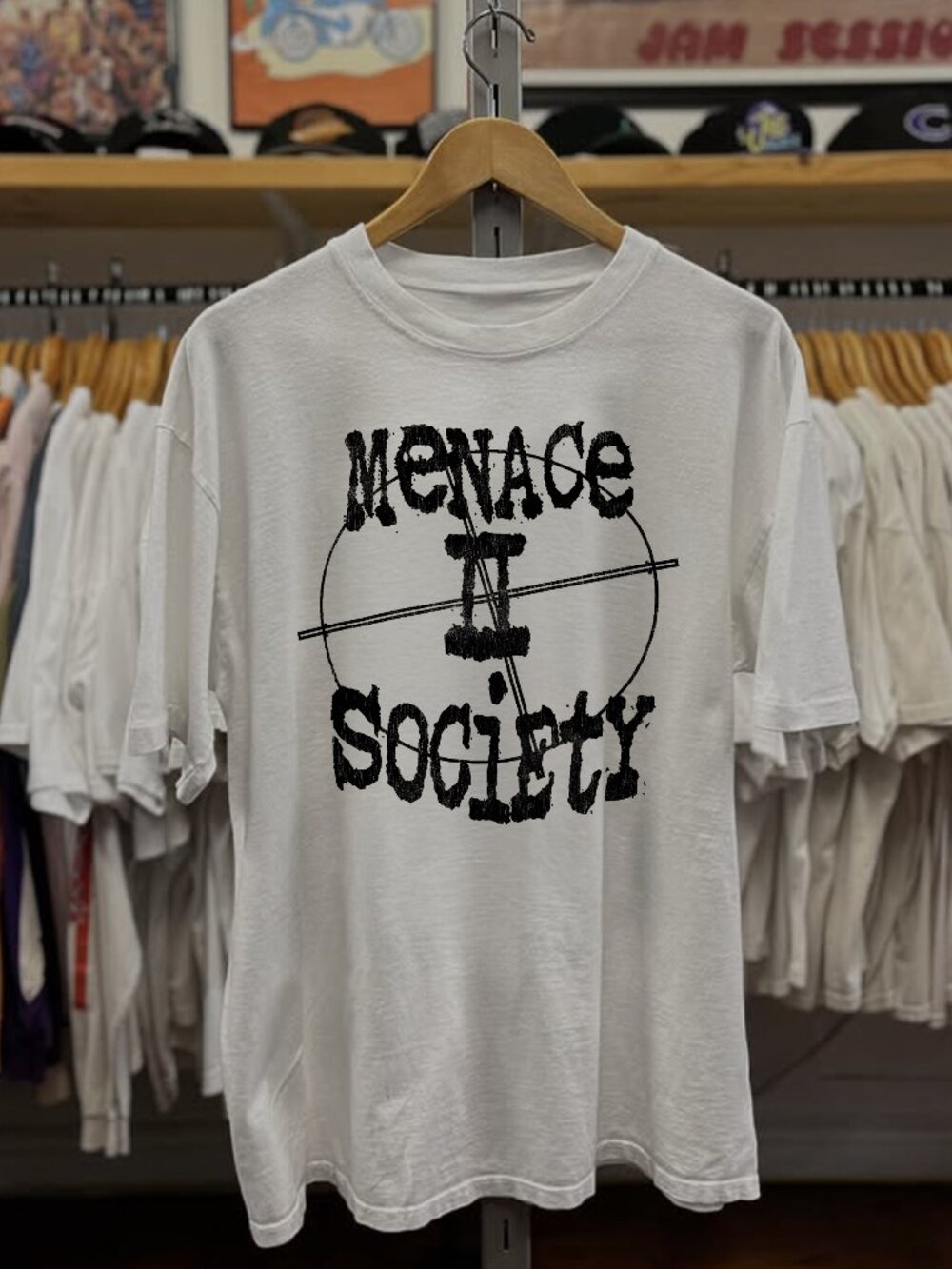 90s Menace II Society Washed White Tee